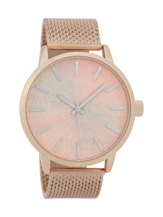 Oozoo Timepieces Herrenuhr 45mm Batterie mit Rose Gold Metallarmband