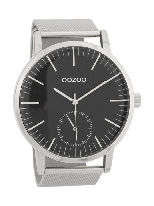 Oozoo Timepieces XXL Uhr Batterie mit Silber Metallarmband