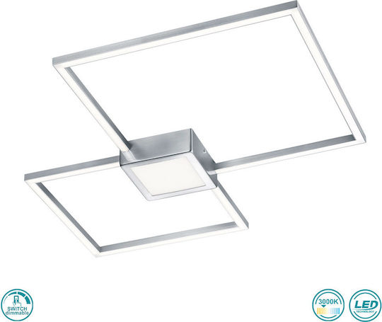 Trio Lighting Hydra Πλαφονιέρα Οροφής 65εκ. Ασημί με Ενσωματωμένο LED