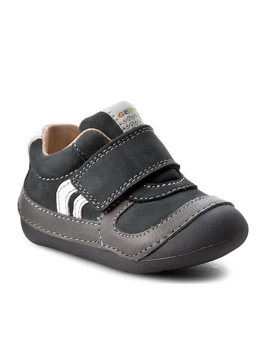 Tutim Anatomisch Lederne Kinderstiefeletten mit Klettverschluss Gray