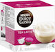 Nescafe Kapseln Tee Tea Latte Kompatibel mit Maschine Dolce Gusto 16Mützen