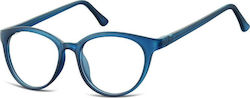 Sunoptic a Plastic Eyeglass Frame Cat Eye Blue CP140D