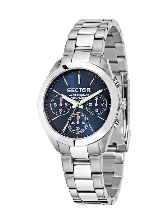 Sector 120 Damen Uhr Chronograph mit Silber Metallarmband
