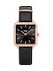 La Garconne Women's Watch with Black Leather Strap