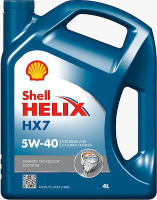 Shell Helix HX7 Synthetic Car Lubricant 5W-40 A3/B4 4lt