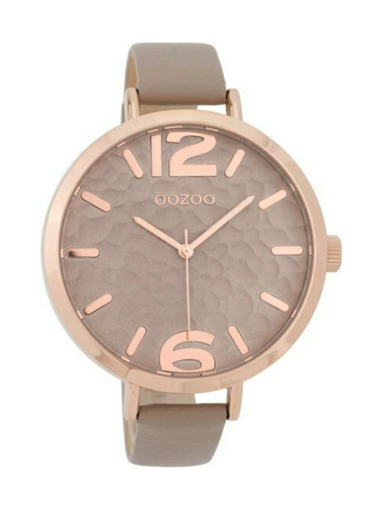 Oozoo Timepieces XL Watch with Gray Leather Strap