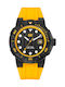 CAT Shock Diver Watch Battery with Yellow Rubber Strap