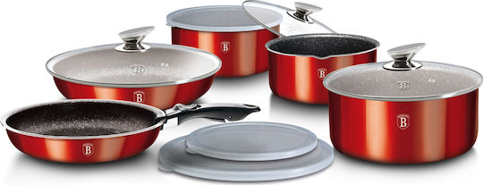 Berlinger Haus Metallic Line Cookware Set Made of Aluminum Burgundy Collection 12 Pieces Berlinger Haus Metallic Line Cookware Set Made of Aluminum Burgundy Collection 12 Pieces