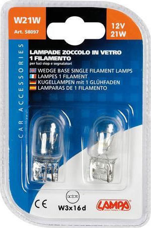 Lampa Lamps Car Wedge base lamp W21W 12V 21W 2pcs