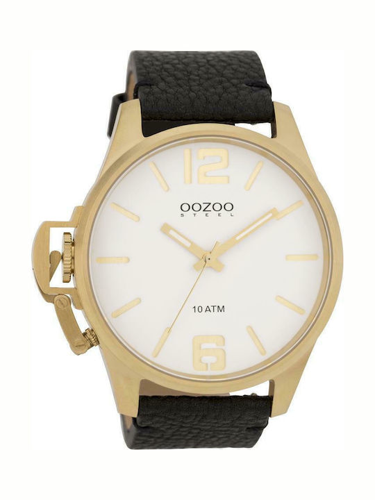 Oozoo Men's Watch 48mm Battery with Black Leath...