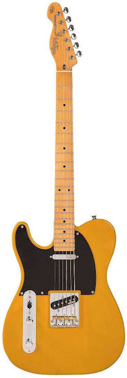 Vintage V52 ReIssued Ηλεκτρική Κιθάρα για Αριστερόχειρες T Style με SS Διάταξη Μαγνητών Butterscotch