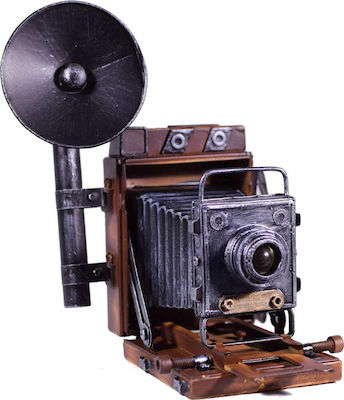 SP Souliotis Vintage Διακοσμητική Φωτογραφική Μηχανή Μεταλλική 16x14x21cm