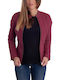 Only Women's Short Biker Artificial Leather Jacket for Winter Bordeaux