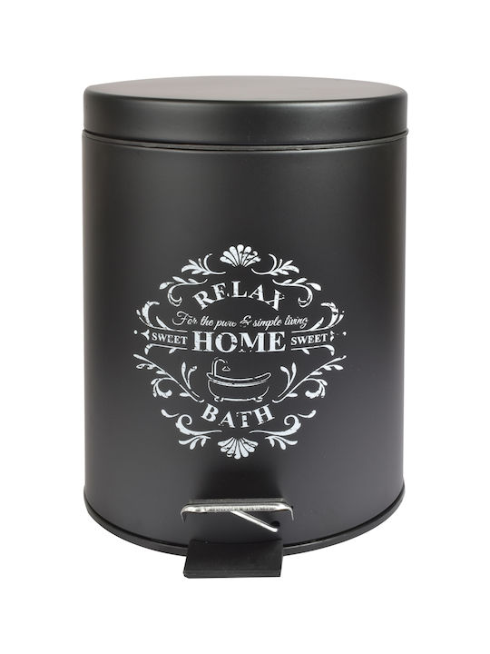 Estia Classic Metallic Toilet Bin 5lt Black Matt