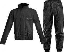 Acerbis Logo Rain Suit Ανδρικό Αδιάβροχο Σετ Παντελόνι και Μπουφάν Μηχανής Μαύρο Χρώμα