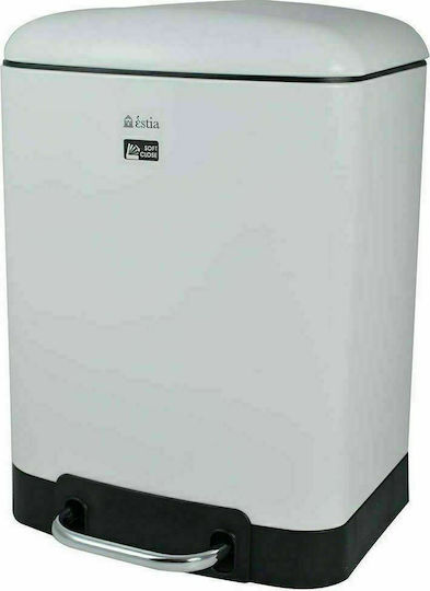 Estia Inox Bathroom Basket Soft Close 6lt White