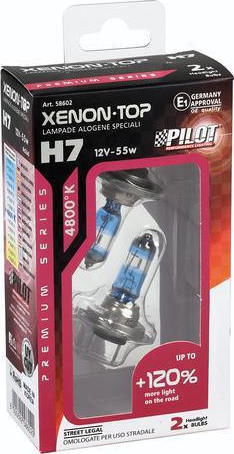 Lampa Λάμπες Αυτοκινήτου Xenon Top H7 Αλογόνου 4800K Ψυχρό Λευκό 12V 55W 2τμχ