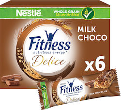 Nestle Fitness Delice Μπάρα Δημητριακών με Σοκολάτα Γάλακτος (6x22.5gr) 135gr