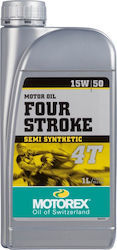 Motorex Four Stroke Ημισυνθετικό Λάδι Μοτοσυκλέτας για Τετράχρονους Κινητήρες 15W-50 1lt