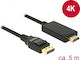 DeLock Cable DisplayPort male - HDMI male 5m Μαύρο (85319)