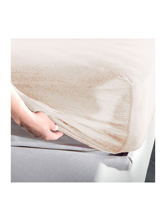 La Luna Sheet for Single Bed with Elastic 100x200+30cm. Jersey Beige Beige