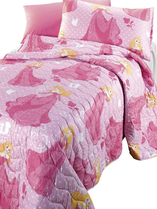 Palamaiki Cuvertură pentru copii Semi Dublu Princess Aurora Roz 160x240cm