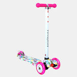 Athlopaidia Kinderroller Klappbar Flowers 3-Rad für 3+ Jahre Rosa