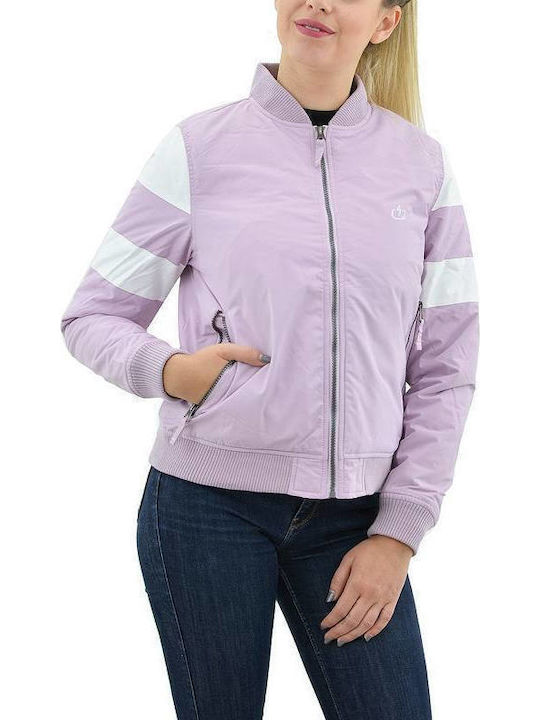 Κοντό Γυναικείο Bomber Jacket Λιλά