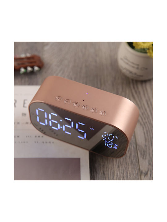 Akai Home Επιτραπέζιο Ψηφιακό Ρολόι με Ξυπνητήρι & Ραδιόφωνο ABTS-S2 GD