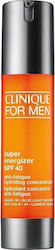 Clinique Super Energizer Ανδρικό Gel Προσώπου Ημέρας με SPF40 για Ενυδάτωση & Αντιγήρανση με Υαλουρονικό Οξύ & Βιταμίνη C 50ml