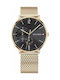 Tommy Hilfiger Brooklyn Uhr Chronograph Batterie mit Gold Metallarmband