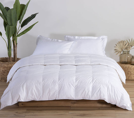 Nef-Nef Homeware Πάπλωμα Μονό Πουπουλένιο 160x220εκ. Duck Down 60/40 White Linen 210 GSM 10 togs