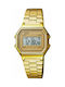 Q&Q Digital Watch Battery with Gold Metal Bracelet M173J002Y