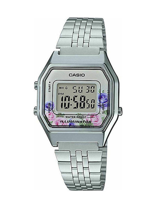 Casio Watch Chronograph with Silver Metal Brace...