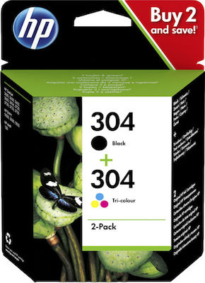 HP 304 2 Inkjet Printer Cartridges Multipack Multiple (Color) / Black (3JB05AE)