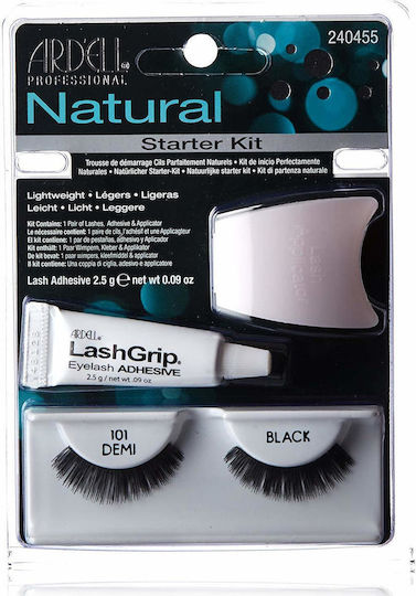 Ardell Natural False Eyelashes Kit 101 Black Starter 3 Pieces With Glue
