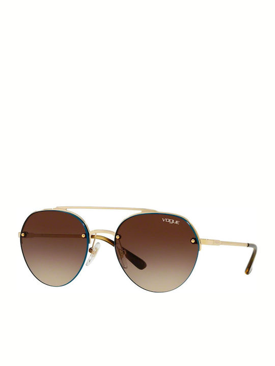 Vogue Women's Sunglasses with Gold Metallic Fra...