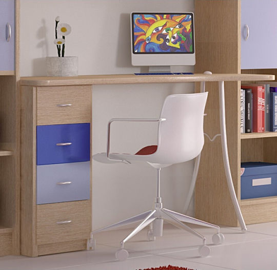 Skiathos 1 Birou pentru copii din Melamină Bej 120x78x78cm