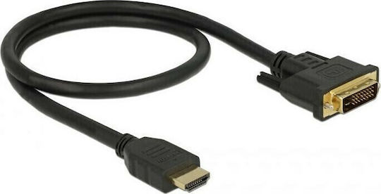 DeLock Kabel DVI-I-Stecker - HDMI-Stecker 0.5m Schwarz (85651)