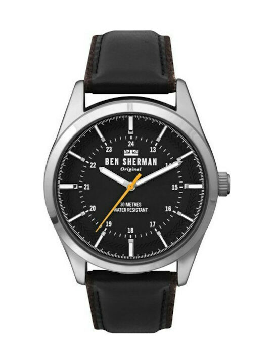 Ben Sherman Spitafields Outdoor Watch Battery with Black Leather Strap