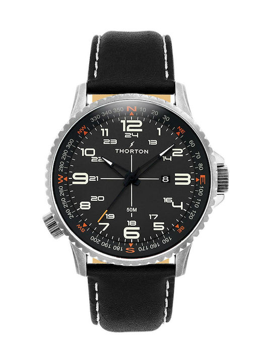 Thorton Kalf Ανδρικό Ρολόι 47mm Μπαταρίας με Μα...