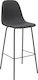 Stool Bar with Backrest Metallic Bella Charcoal 41x40x109cm