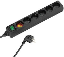 Vivanco EBLS6S Power Strip 6 Positions with Switch and Cable 1.4m