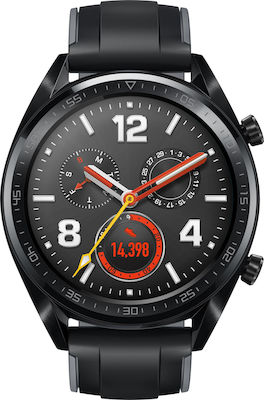 Huawei Watch GT Stainless Steel 46mm Αδιάβροχο με Παλμογράφο (Μαύρο)