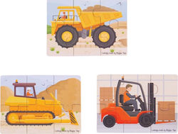 Ξύλινο Παιδικό Puzzle Σφηνώματα Big Moovers για 2+ Ετών 18pcs Big Jigs