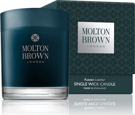 Molton Brown Aromatic Candle Russian Leather in Blue Jar 180g