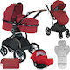 Lorelli Lumina 3 in 1 Adjustable 3 in 1 Baby Stroller Suitable for Newborn Burgundy 12kg