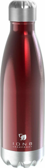 Ion8 Leak Proof Steel Bottle Thermos Stainless Steel BPA Free 500ml Red