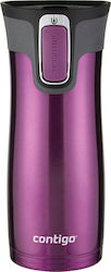 Contigo West Loop Glass Thermos Stainless Steel BPA Free Purple 470ml with Mouthpiece 2035766 70006 1000-0016