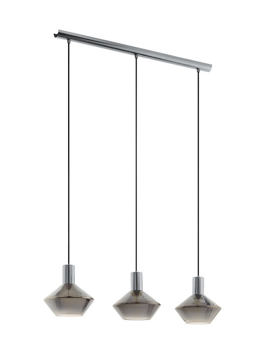 Eglo Ponzano Pendant Light Three-Light Bell for Socket E27 Black